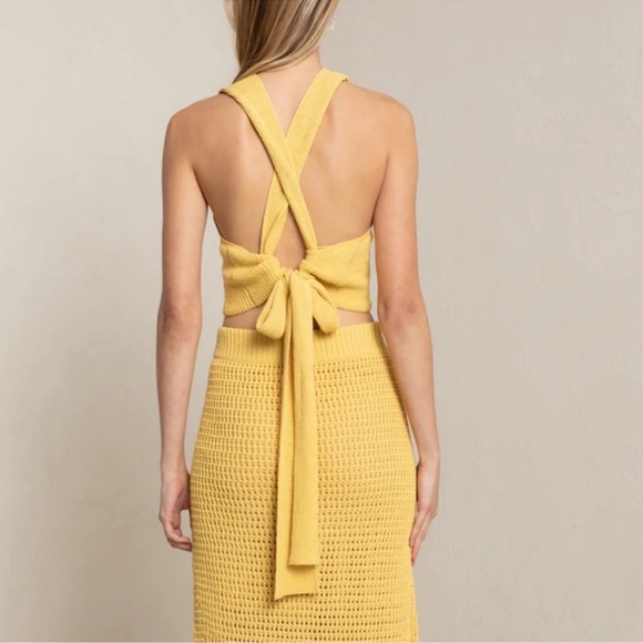 RARE ALC Caleb Tie Back Tank XS in Sunray Yellow - Picture 5 of 7